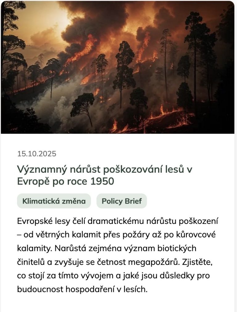 Vývoj poškozování lesů po roce 1950