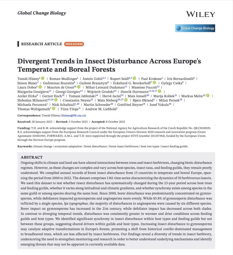Divergent Trends in Insect Disturbance Across Europe's Temperate and Boreal Forests 